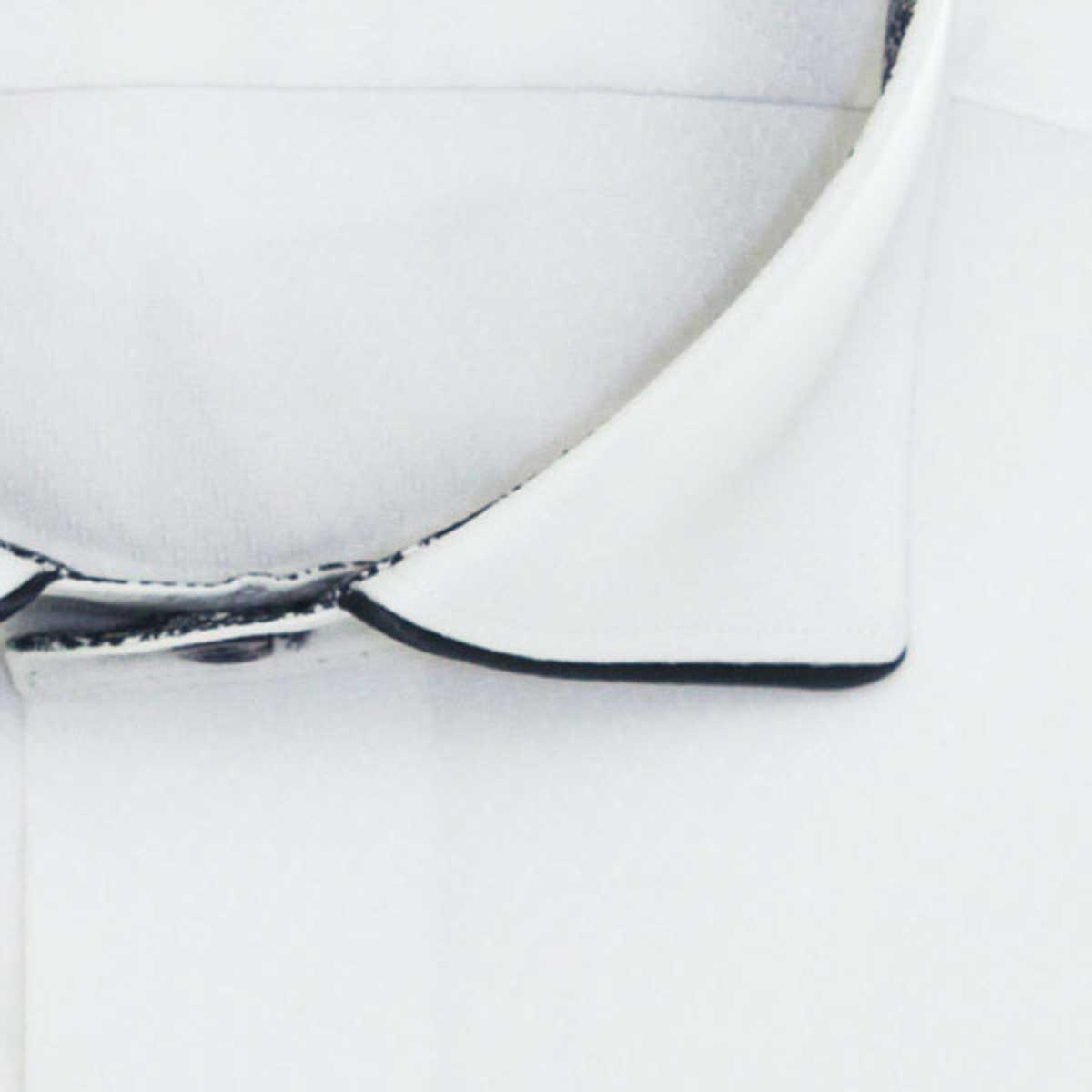 半袖ワイドカラー ホワイト ワイシャツ スリムフィット SHIRT HOUSE・ブラックレーベル