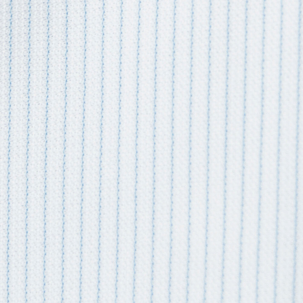 ニットシャツ(裄詰不可) スリムフィット ストライプ ブルー ニット 吸水速乾 SWAN