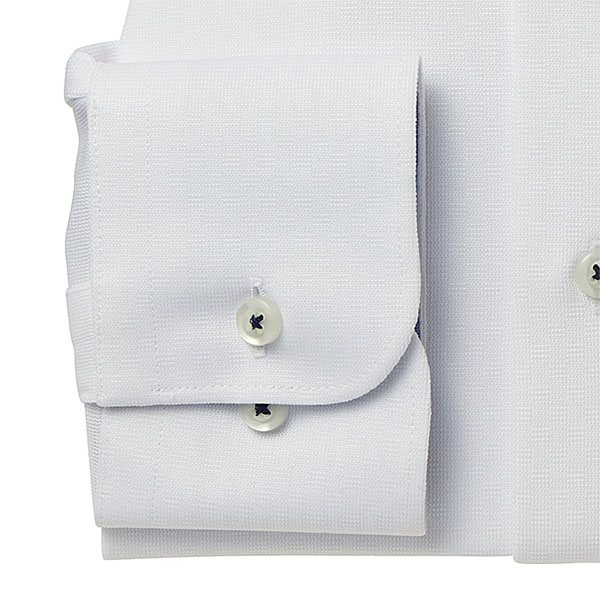 ニットシャツ(裄詰不可) スリムフィット ホワイト ニット ドビー 吸水速乾 SWAN・グリーンレーベル