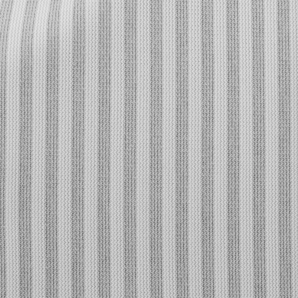 ニットシャツ(裄詰不可) スリムフィット ストライプ グレー ニット 吸水速乾 SWAN・グリーンレーベル