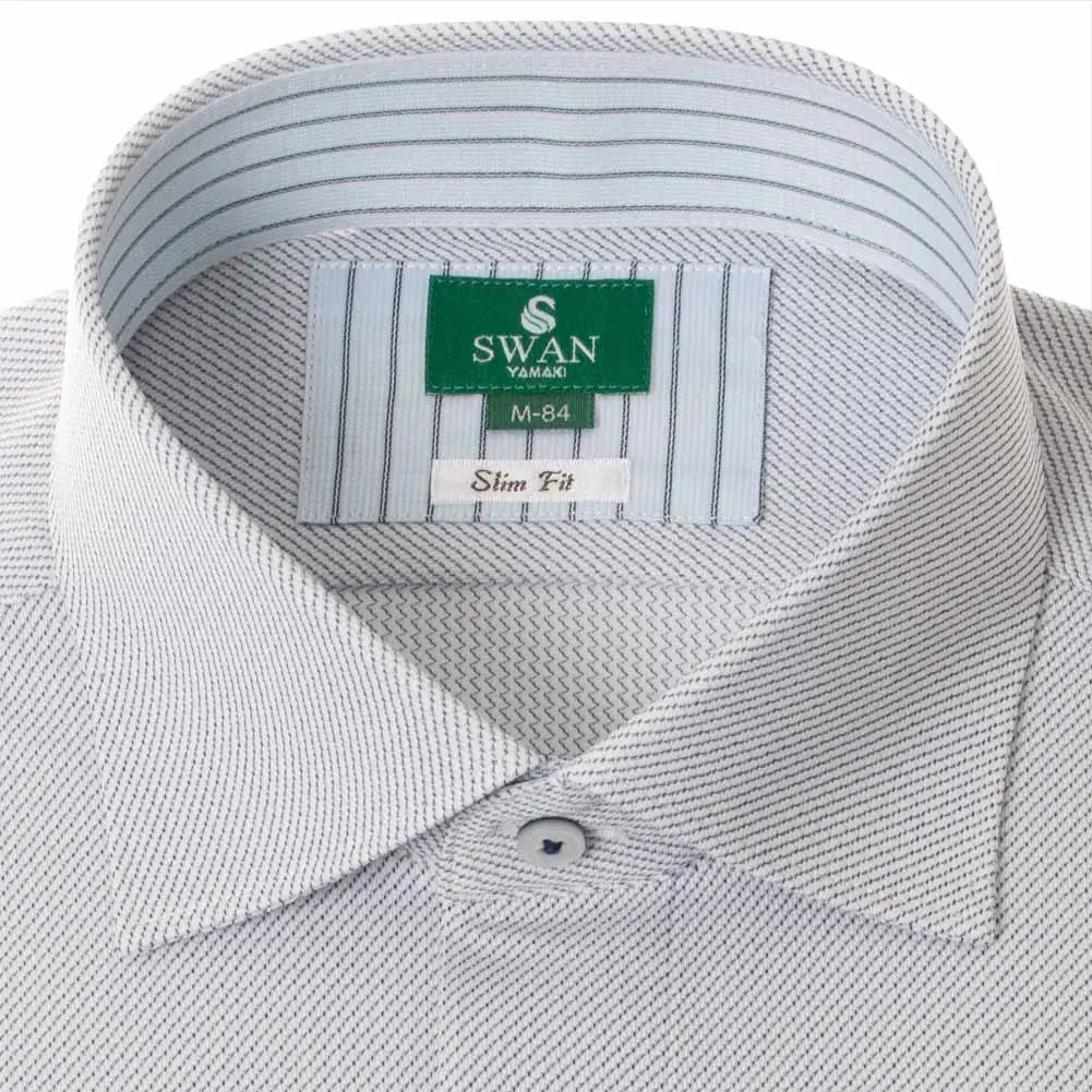 ニットシャツ(裄詰不可) スリムフィット ネイビー ニット 吸水速乾 SHIRT HOUSE・グリーンレーベル