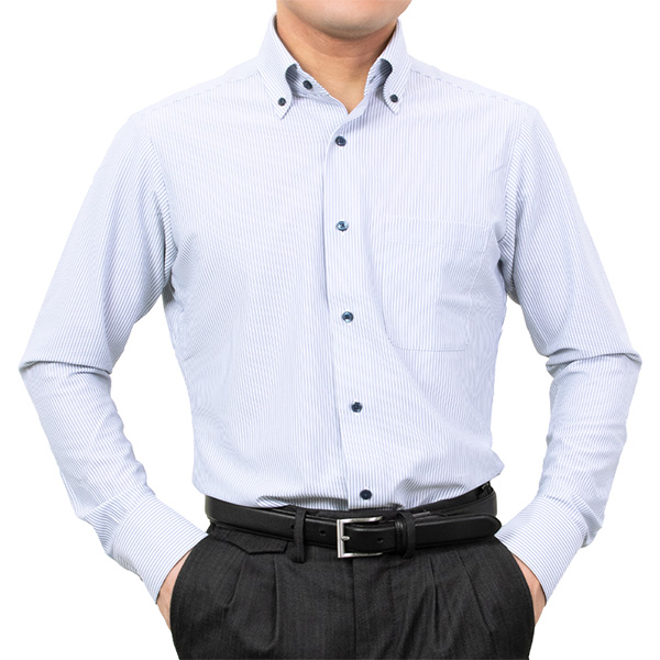 ニットシャツ(裄詰不可) スリムフィット 総柄 グレー ニット SWAN