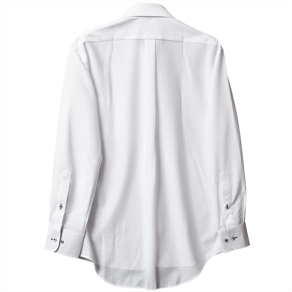 ニットシャツ(裄詰不可) ホワイト ニット 吸水速乾 SHIRT HOUSE・グリーンレーベル