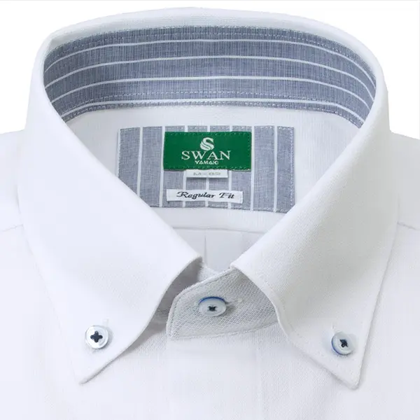 ニットシャツ(裄詰不可) ホワイト ニット SWAN・グリーンレーベル