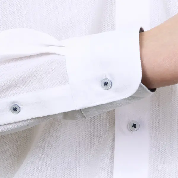 ニットシャツ(裄詰不可) ホワイト ニット SWAN・グリーンレーベル