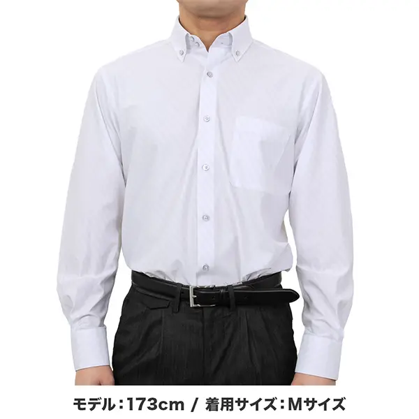 ニットシャツ(裄詰不可) ストライプ ホワイト ニット SWAN・グリーン