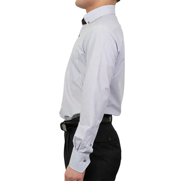 ニットシャツ(裄詰不可) スリムフィット 総柄 グレー ニット SWAN