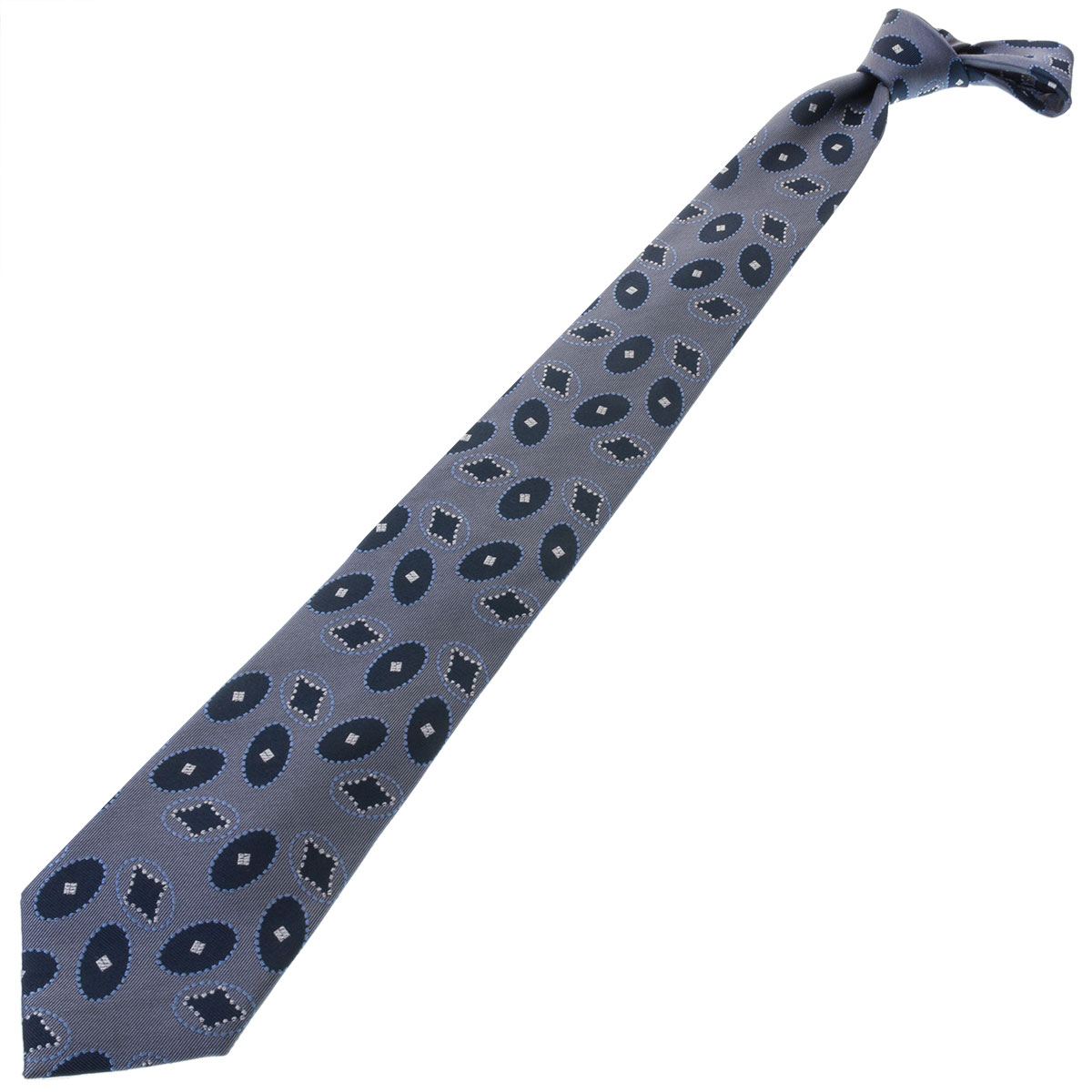 ネクタイ シルク 8cm グレー ネイビー 紺【ゆうパケット対応】