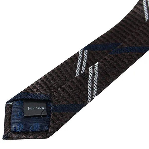 ネクタイ シルク100％ 8センチ チェック ブラウン 茶色 プレゼント