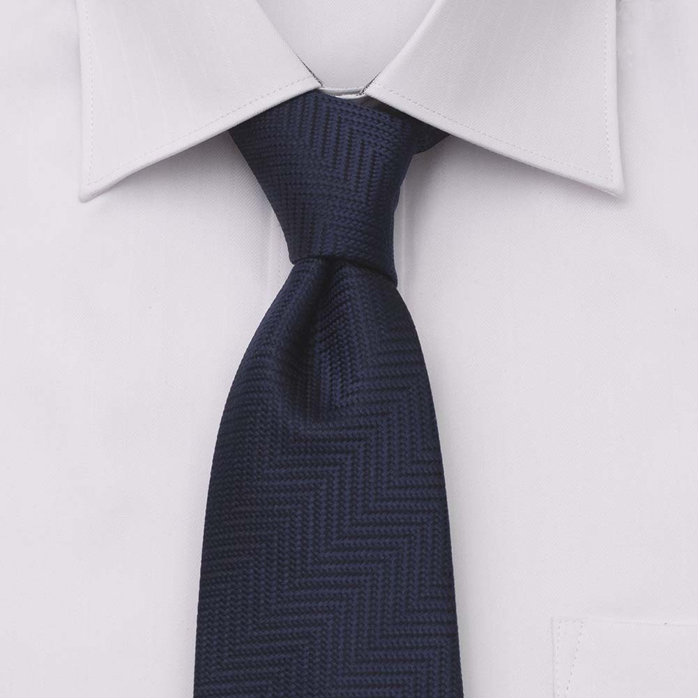 ネクタイ シルク100％ 8センチ ジオメトリック ネイビー 紺 プレゼント