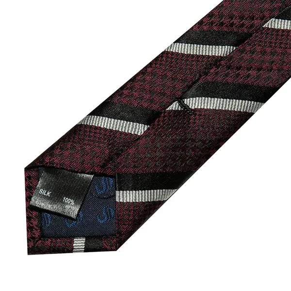 ネクタイ シルク100% 8cm幅 絹 高品質 メンズ レジメンタル ワイン