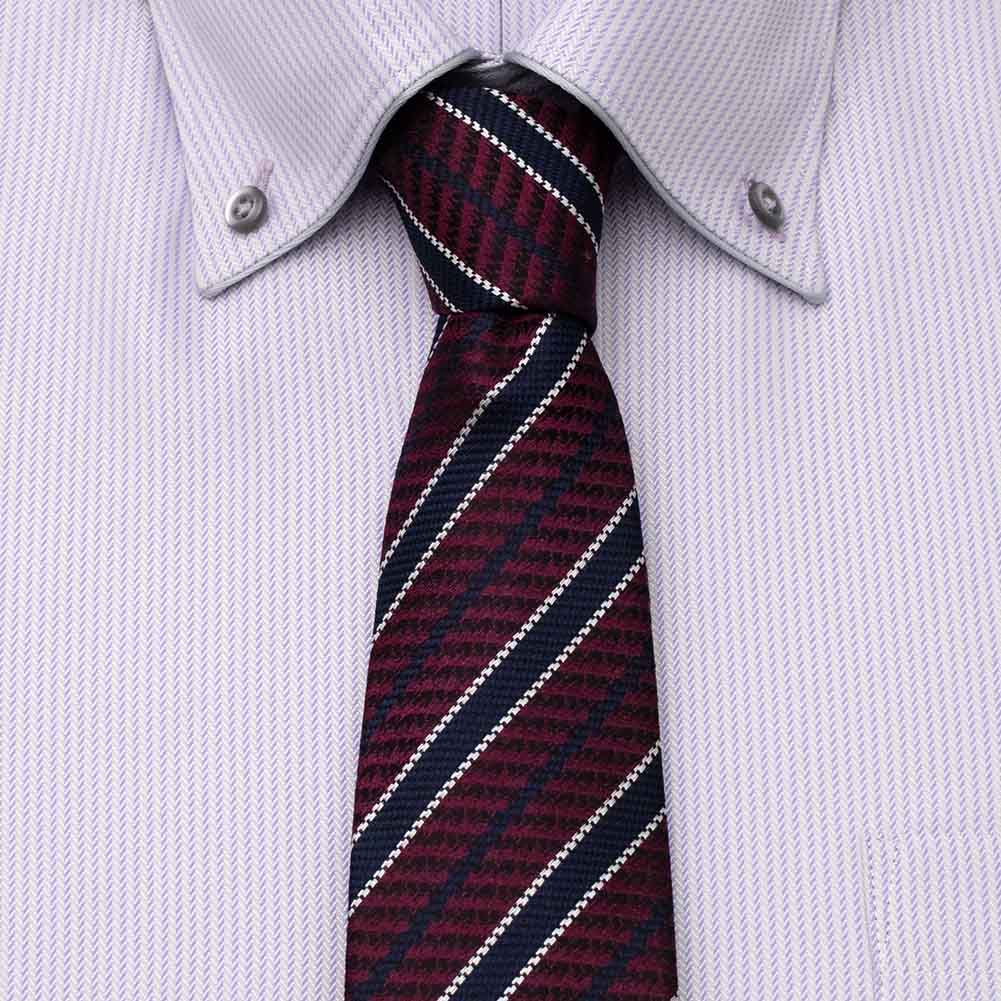 ネクタイ シルク 7センチ 7CM メール便 細め スリムタイ 赤 エンジ