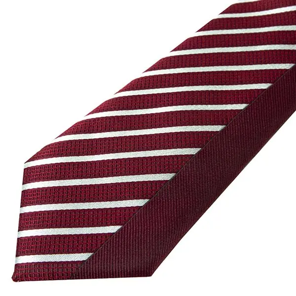 ネクタイ シルク100％ 7センチ レジメンタル エンジ 赤