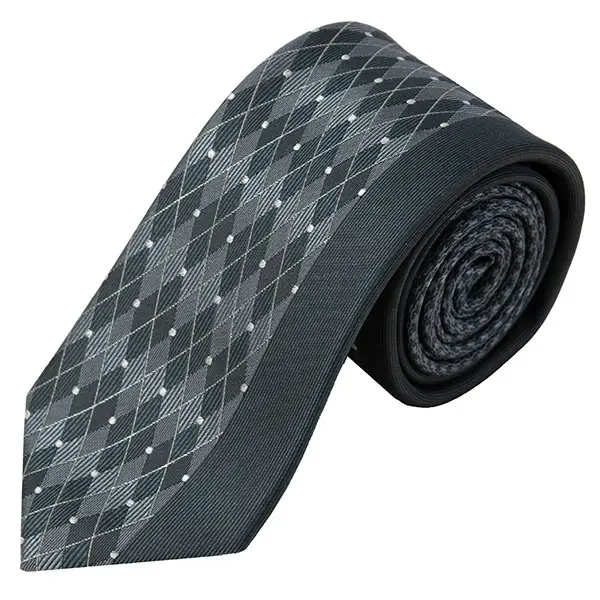 ネクタイ シルク100％ 7センチ アーガイルチェック グリーン 緑