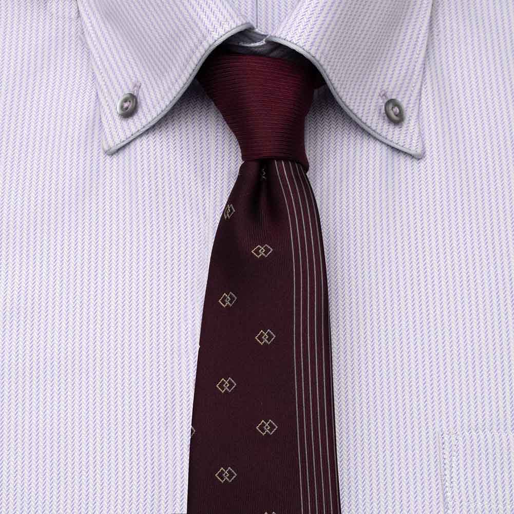 ネクタイ シルク100％ 8センチ オレンジ 総柄 プレゼント 就活