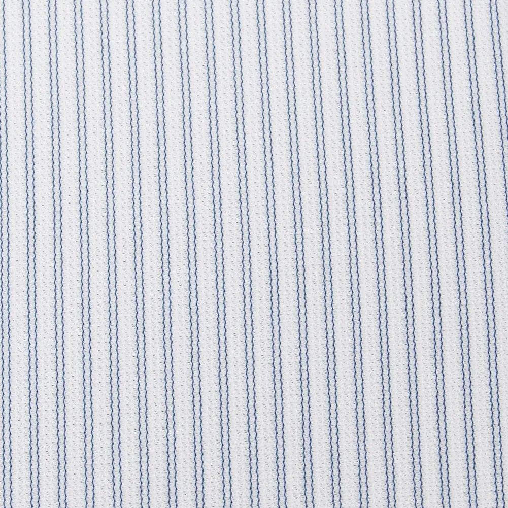 夏向けワイシャツ スリムフィット ストライプ ネイビー ニット ひやっとクール 消臭 フラボノ SHIRT HOUSE・グリーンレーベル(裄詰不可)