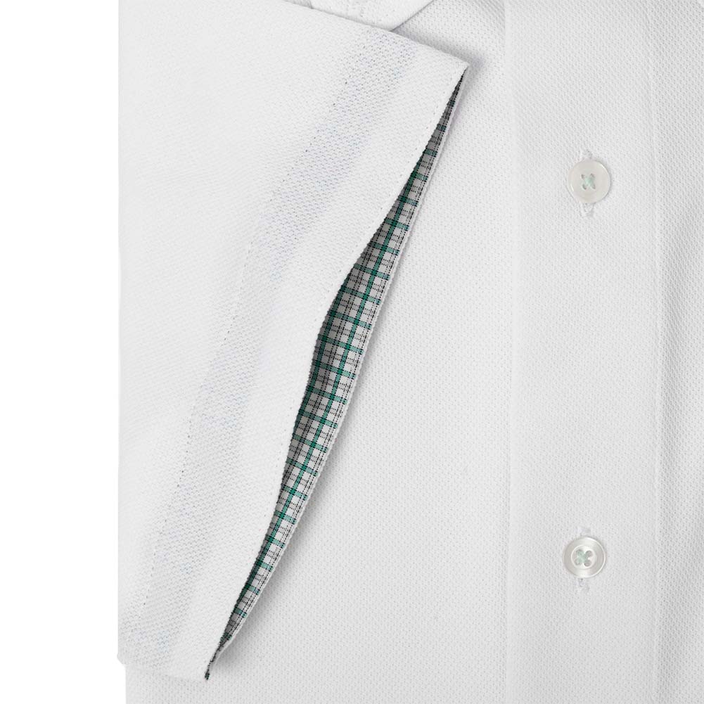 ニットシャツ(裄詰不可) ホワイト ニット 吸水速乾 フラボノ SHIRT HOUSE・グリーンレーベル