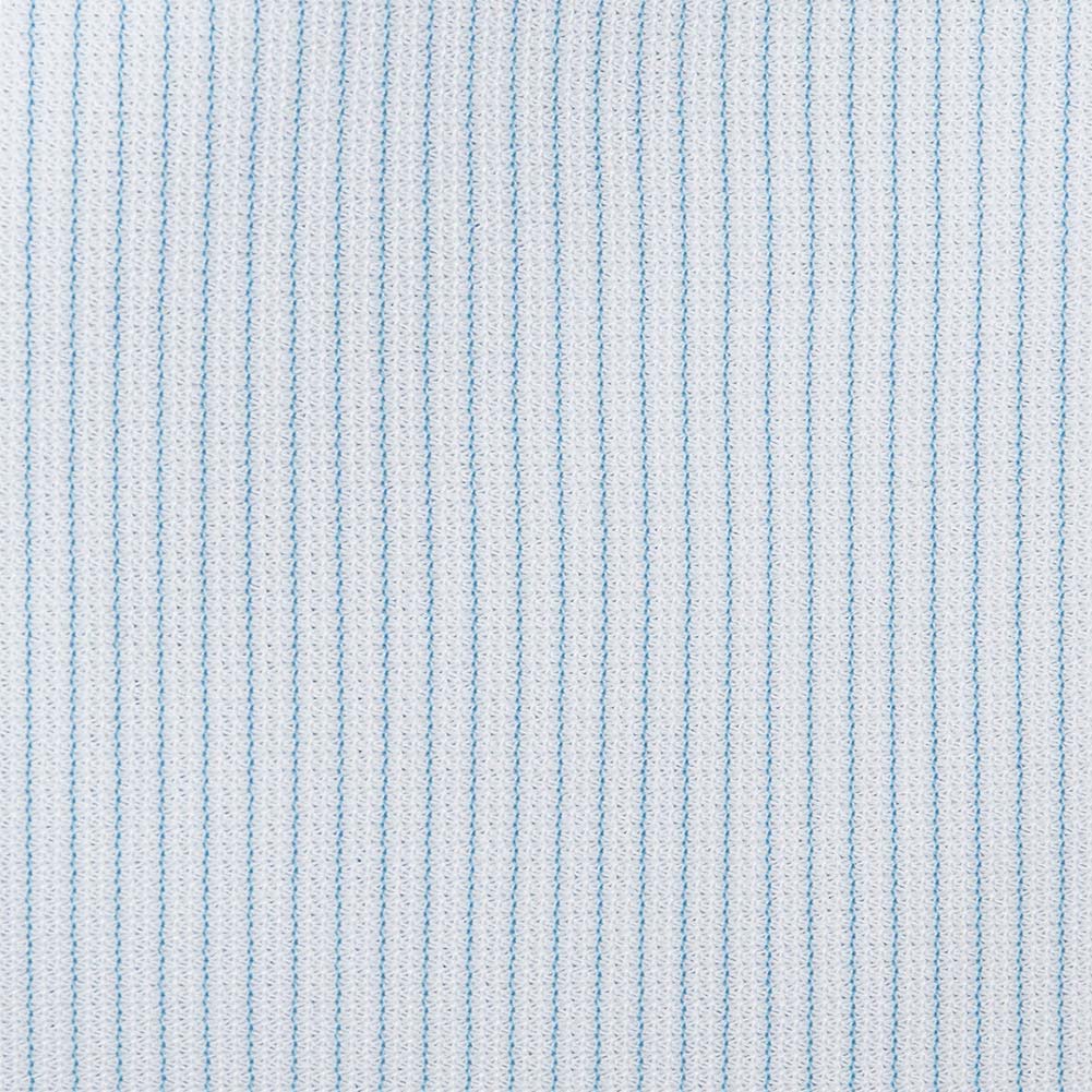 ニットシャツ(裄詰不可) ストライプ ブルー ニット 吸水速乾 フラボノ SHIRT HOUSE・グリーンレーベル