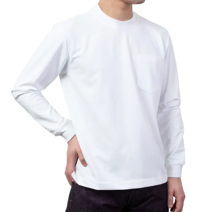 シャツハウス SWAN Tシャツ カットソー ホワイト 白 長袖 カジュアル オフィスカジュアル ビジカジ
