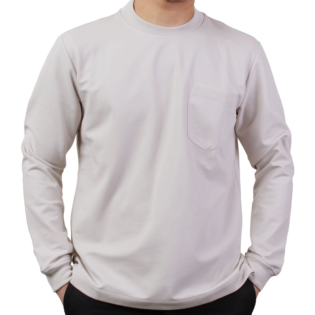 Tシャツ カットソー ベージュ 長袖 カジュアル オフィスカジュアル ビジカジ（ラッピング不可）