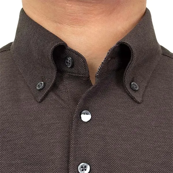 シャツハウス SWAN ポロシャツ ビズポロ ブラウン 茶色 長袖