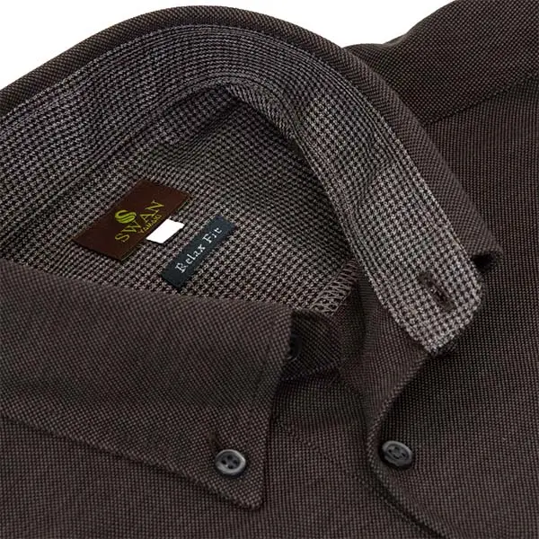 シャツハウス SWAN ポロシャツ ビズポロ ブラウン 茶色 長袖