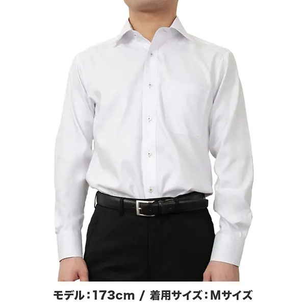 ワイシャツ ストライプ ホワイト ドビー エバーフィール SWAN・ブルー