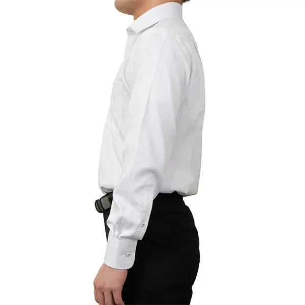 ワイシャツ ストライプ ホワイト ドビー エバーフィール SWAN・ブルー