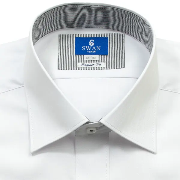 ワイシャツ ストライプ ホワイト ドビー エバーフィール SWAN・ブルー