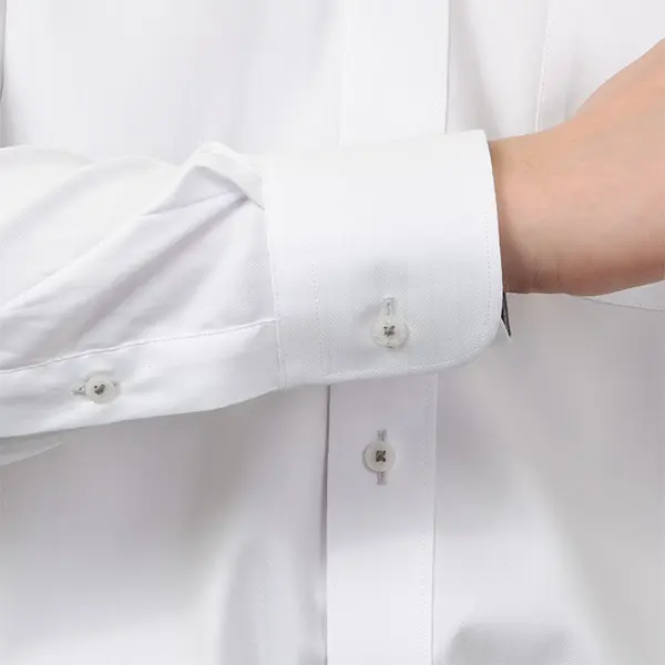 ワイシャツ ストライプ ホワイト ドビー エバーフィール SWAN・ブルー