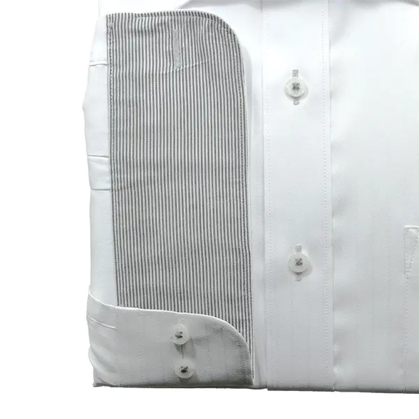 ワイシャツ ストライプ ホワイト ドビー エバーフィール SWAN・ブルー