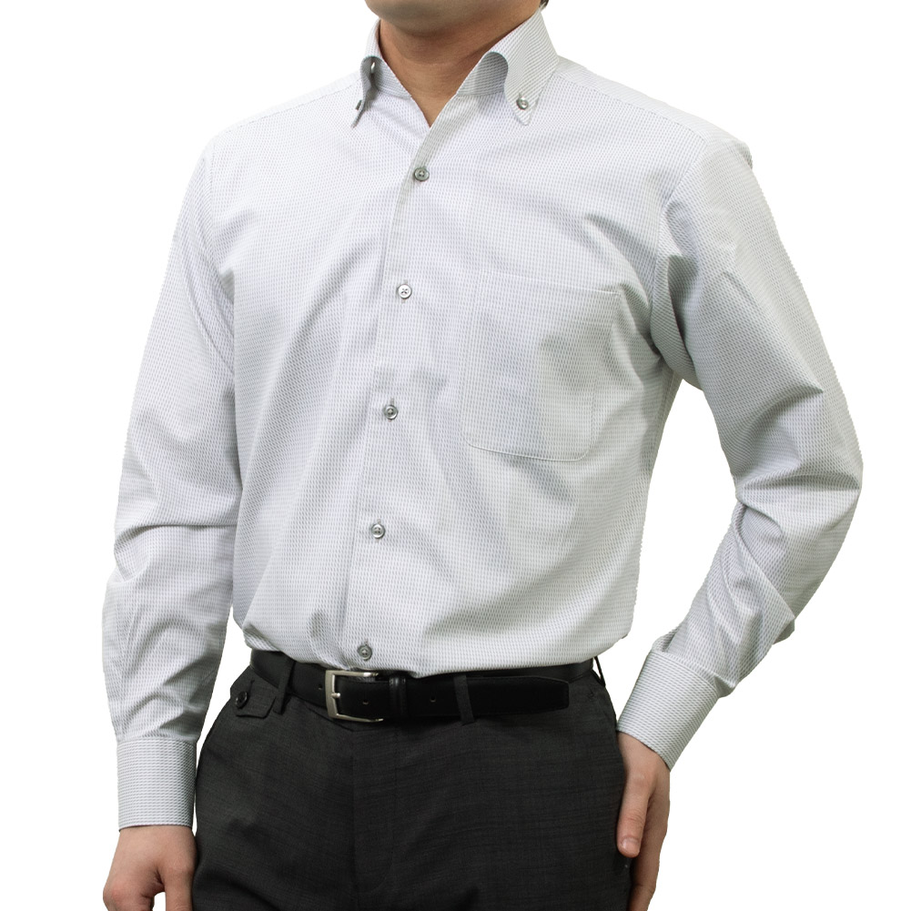 ワイシャツ グレー ドビー エバーフィール SWAN・ブルーレーベル