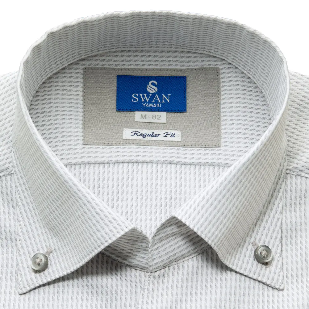 ワイシャツ グレー ドビー エバーフィール SWAN・ブルーレーベル