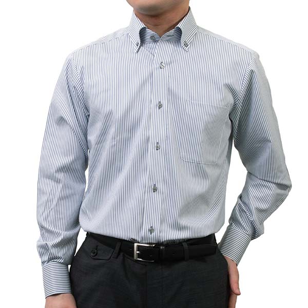 ワイシャツ 無地 ホワイト ドビー エバーフィール SWAN・ブルー