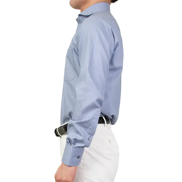 ワイシャツ スリムフィット ブルー ドビー エバーフィール SWAN