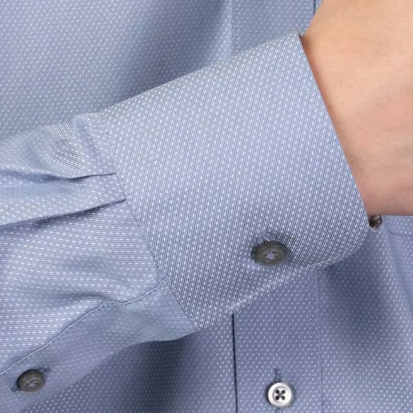 ワイシャツ スリムフィット ブルー ドビー エバーフィール SWAN