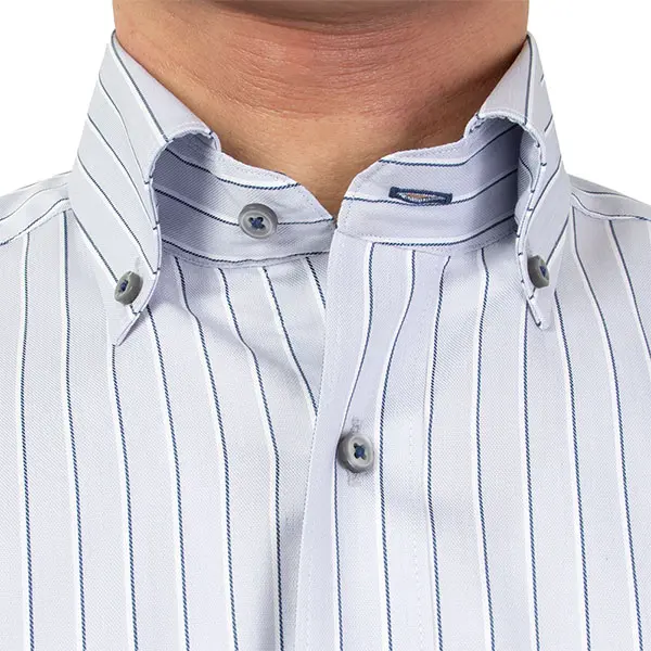 ワイシャツ スリムフィット ストライプ グレー ドビー エバーフィール