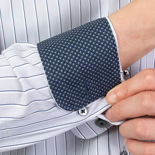 ワイシャツ スリムフィット ストライプ グレー ドビー エバーフィール