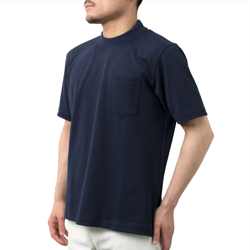 シャツハウス ビジネスTシャツ ビジカジ ジャケットコーデ ネイビー 紺　イージーケア  （ラッピング不可）