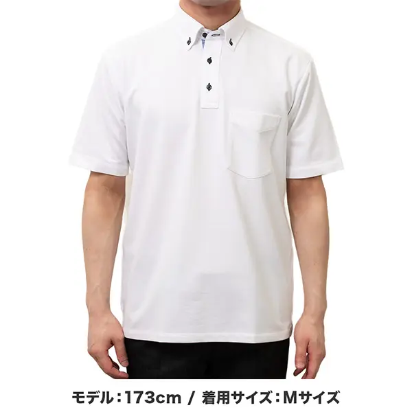 イージーケア ニットシャツ 半袖 メンズ シャツ ボタンダウン