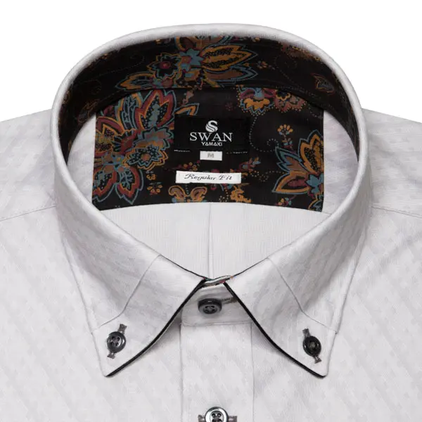 ワイシャツ デザイン グレー ニット フラボノ SWAN・ブラックレーベル
