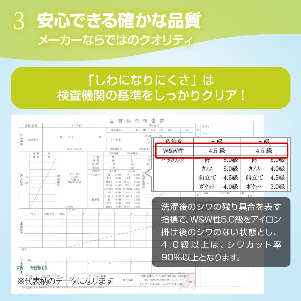 ワイシャツ 綿100％ 快適やわらかノーアイロン