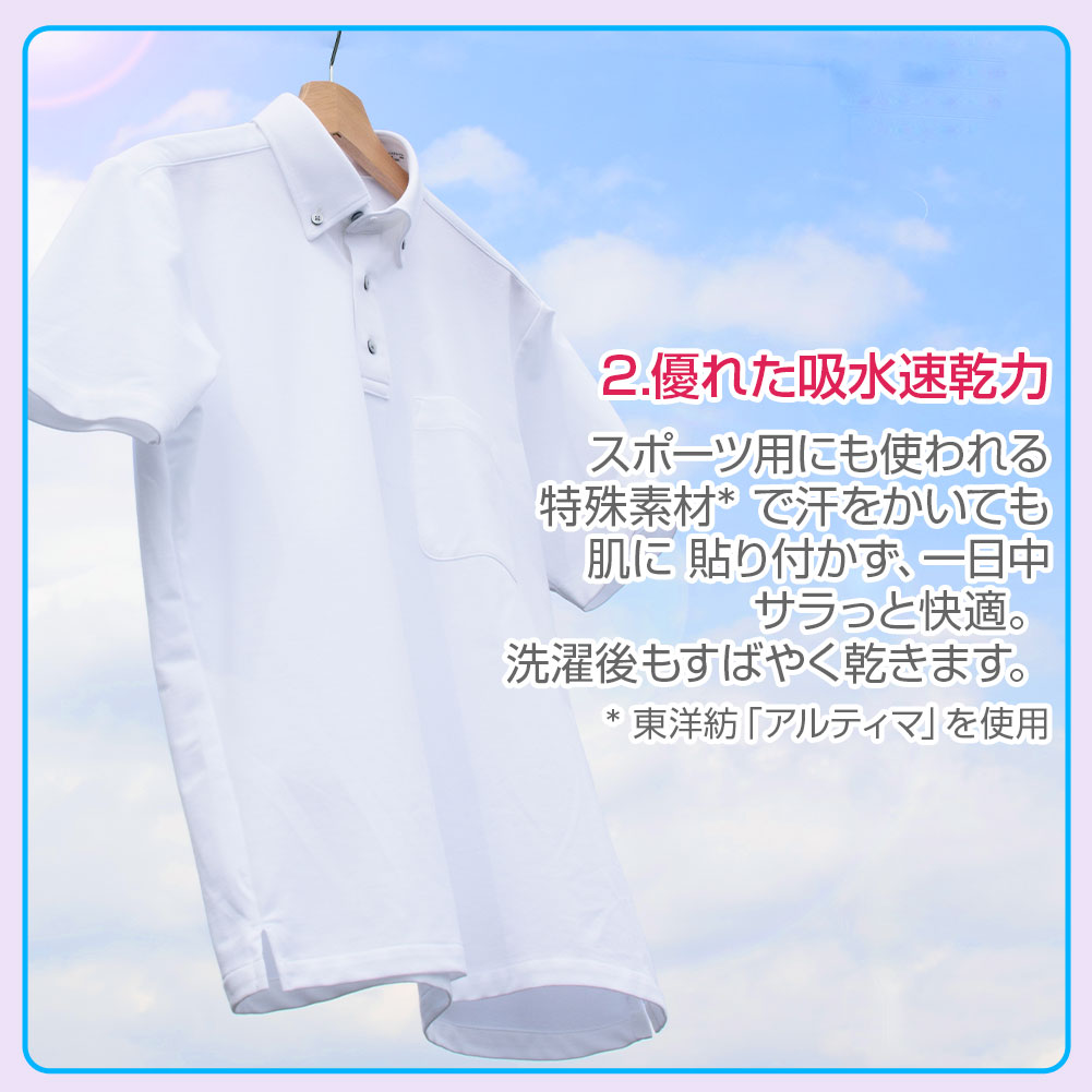 ビジカジニットシャツ プルオーバー 超快適ストレッチ 半袖ニット(裄詰不可) 形態安定［単品購入］