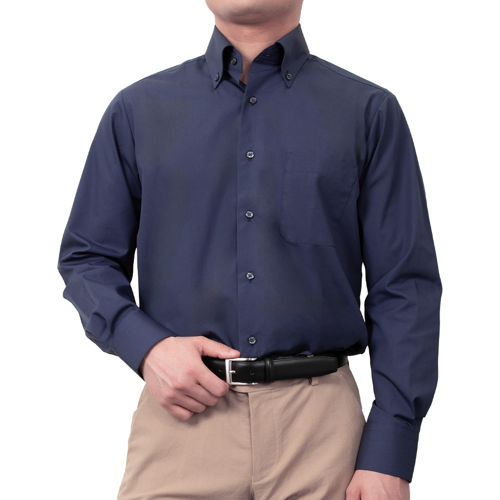 ワイシャツ 無地 ネイビー ドビー a.v.v HOMME｜SHIRT STATION（シャツ