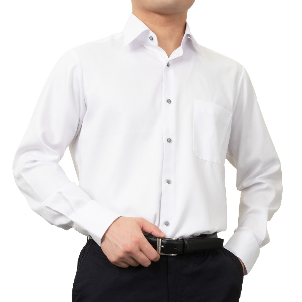 ワイシャツ ストライプ ホワイト ドビー a.v.v HOMME｜SHIRT STATION