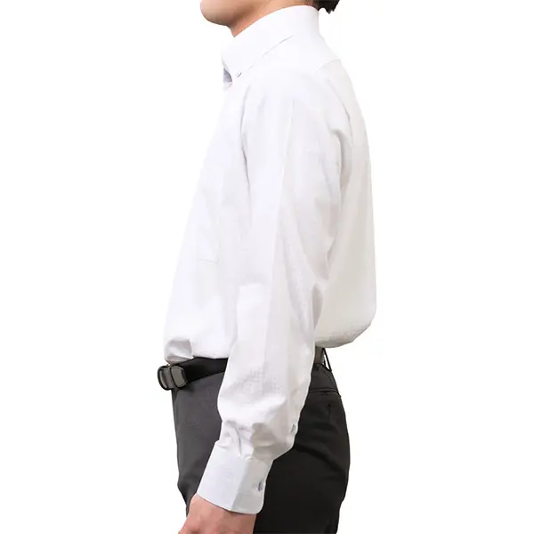ワイシャツ ブロックチェック ホワイト ドビー 接触冷感 a.v.v HOMME