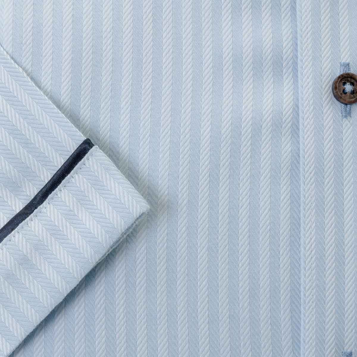 U.P renoma 半袖スリムフィット ボタンダウン ブルー ワイシャツ