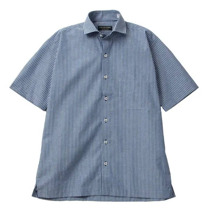 半袖ワイシャツ ネイビー 吸水速乾 Levin UOMO｜SHIRT STATION（シャツ