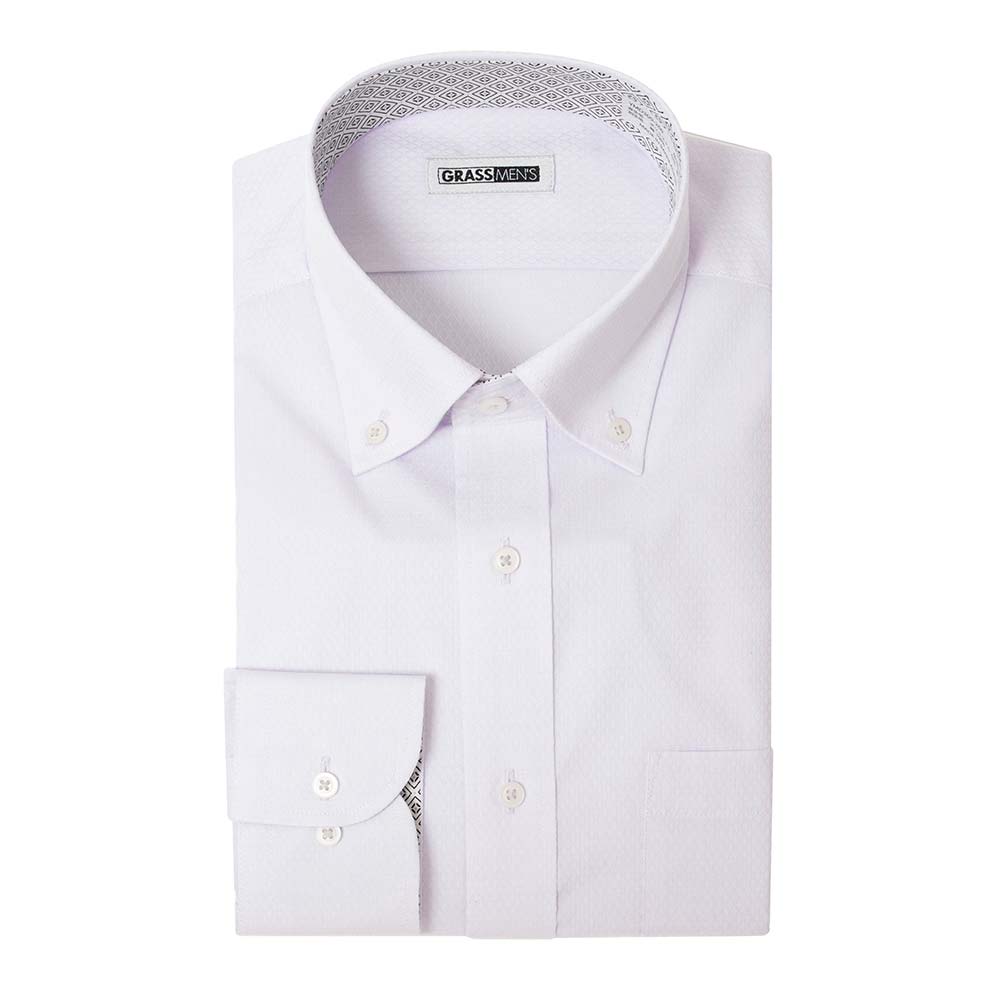 ワイシャツ 無地 パープル ドビー GRASS MEN'S
