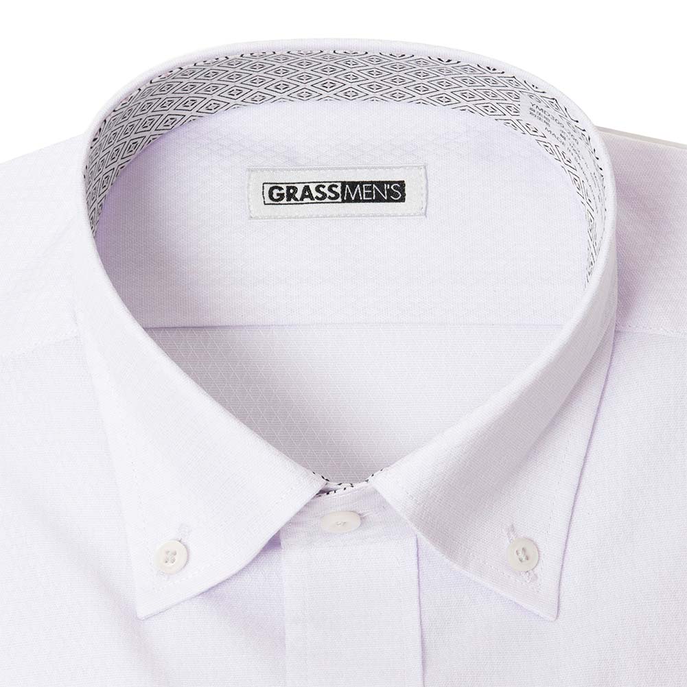 ワイシャツ 無地 パープル ドビー GRASS MEN'S